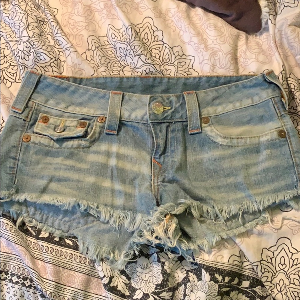 True Religion Joey Cut-Off Jean Shorts
